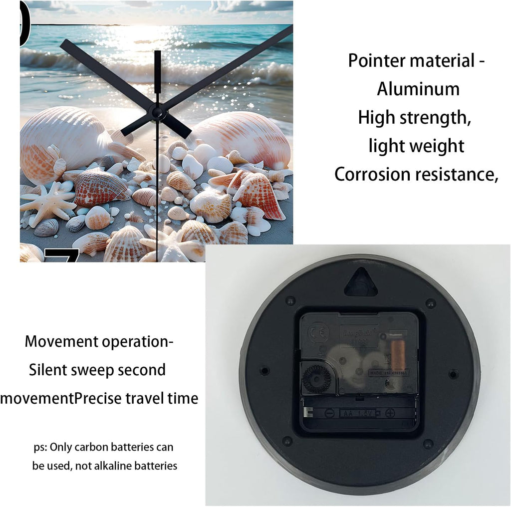 Battery Operated Modern Black Wall Clock — 12" - View 9