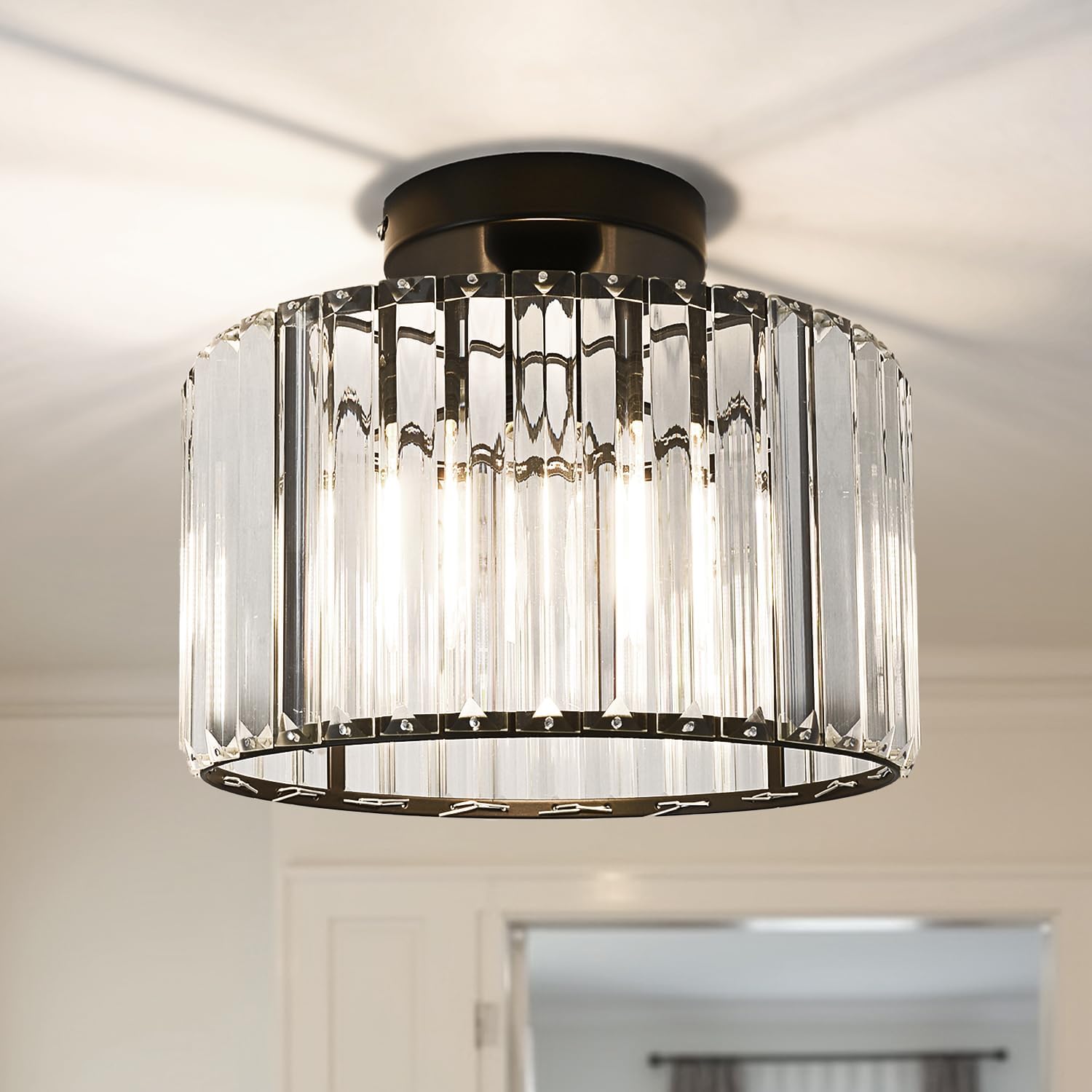 Luxe Black Chandelier — 3-Light — Black m