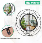 Round Black Wall Mirror — 12" - View 7
