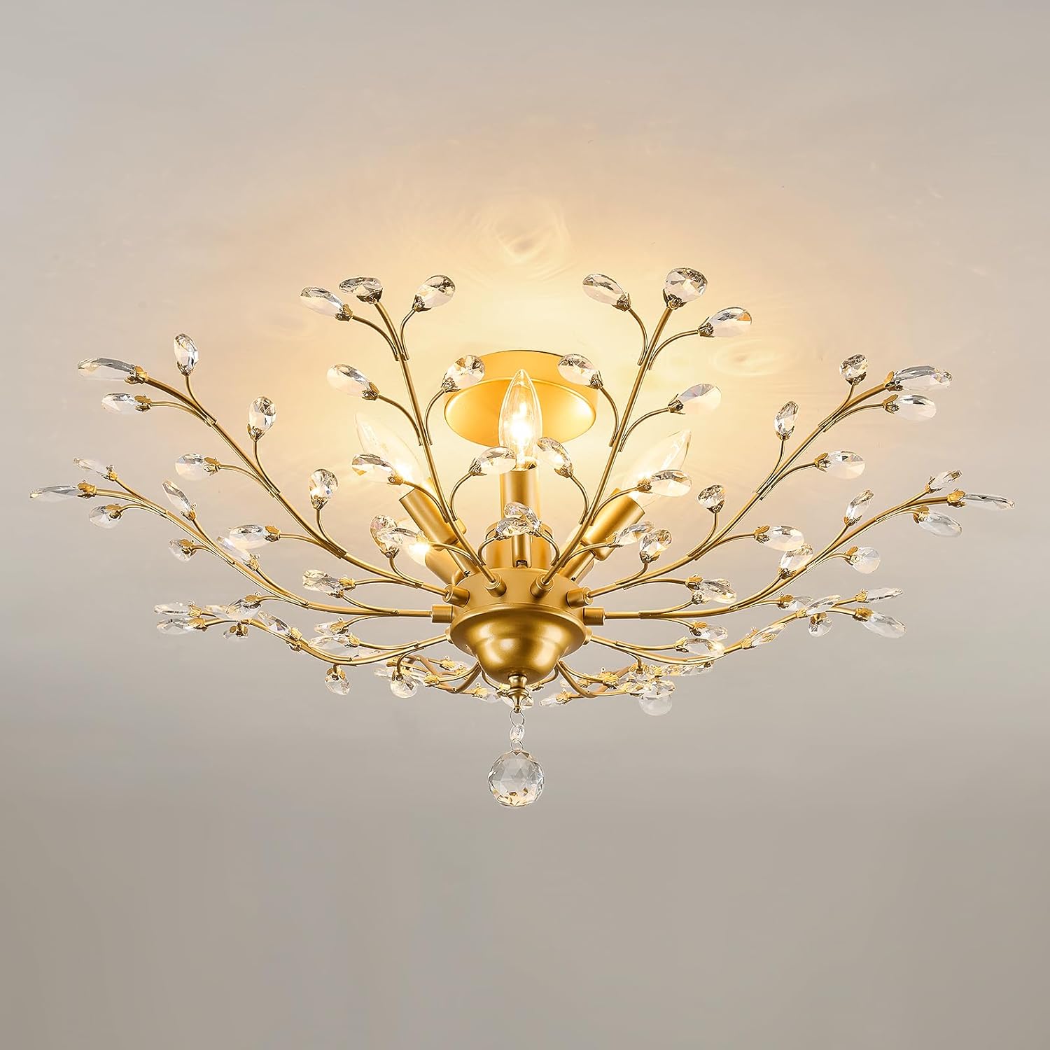 Vintage Luxe Black Chandelier — Gold