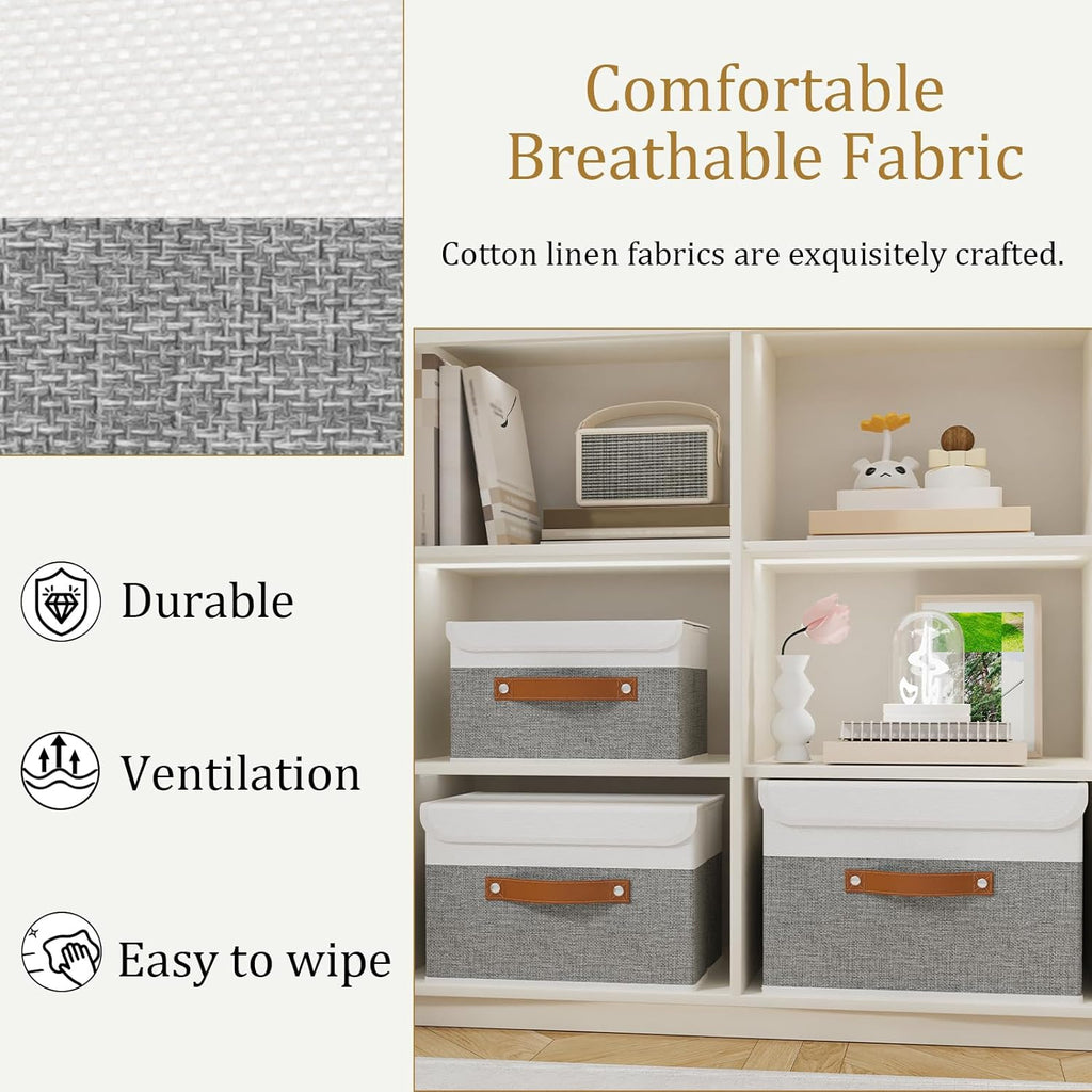 Linen Beige Storage Bin — 9" - View 4
