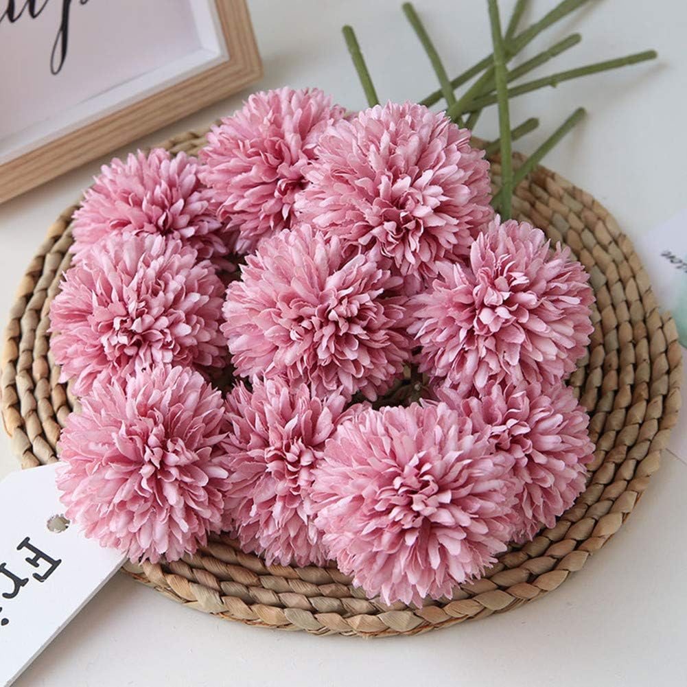 Pom Pom Beige Artificial Plant — Fuchsia