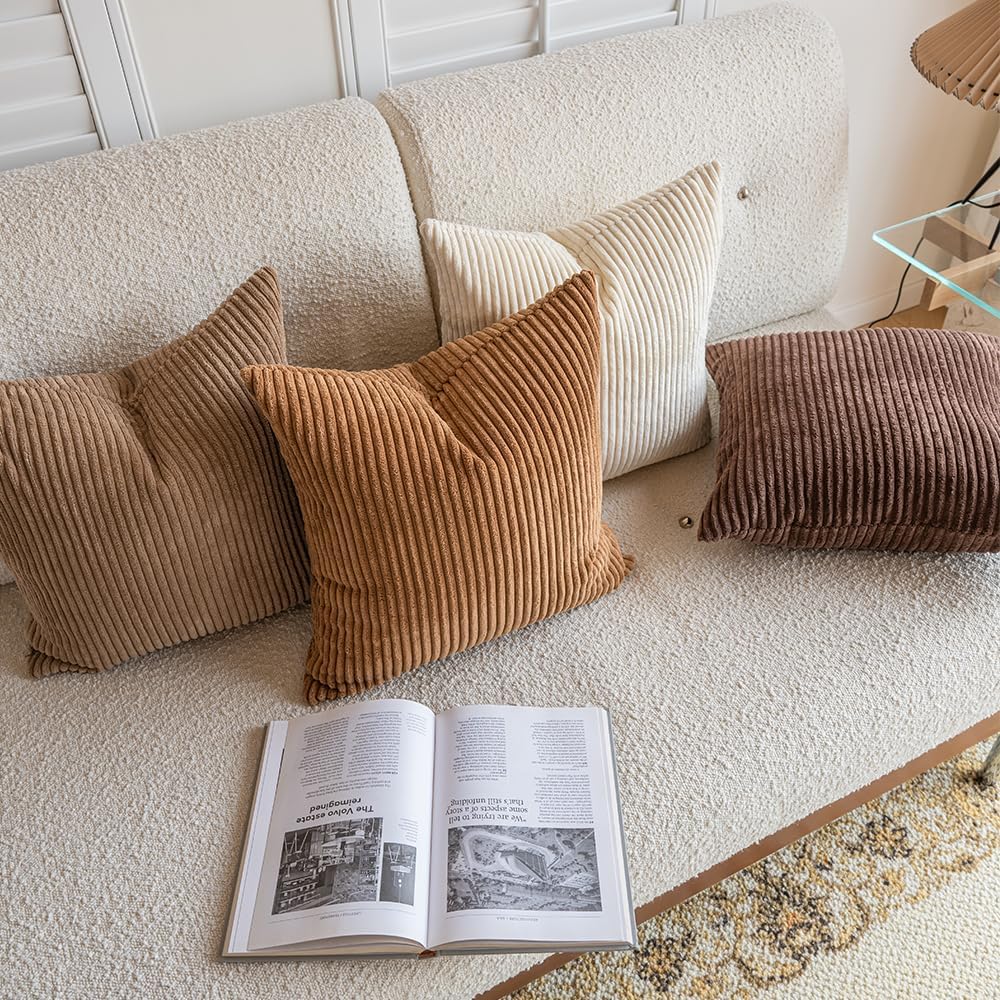 Boho Beige Throw Pillow Cover — 18" - View 4