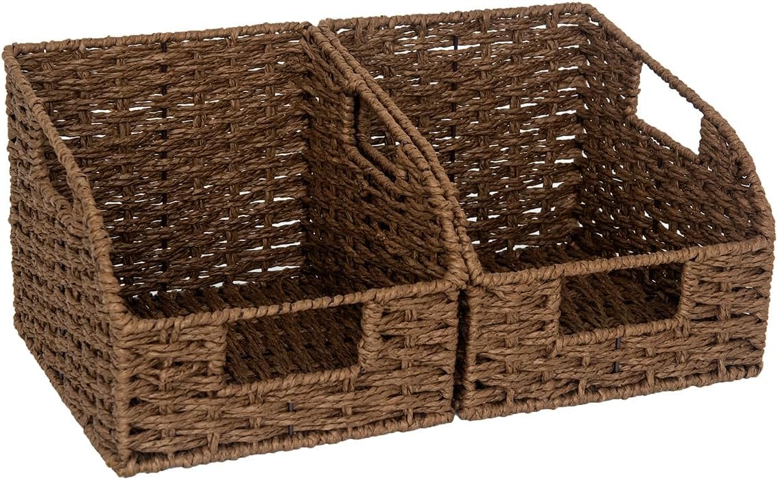 Handwoven Boho Beige Storage Basket — 10" — 2x 8½"L x 10"W x 7½"H