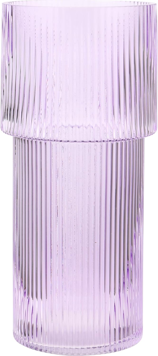 Modern Black Flower Vase — 5" — Purple