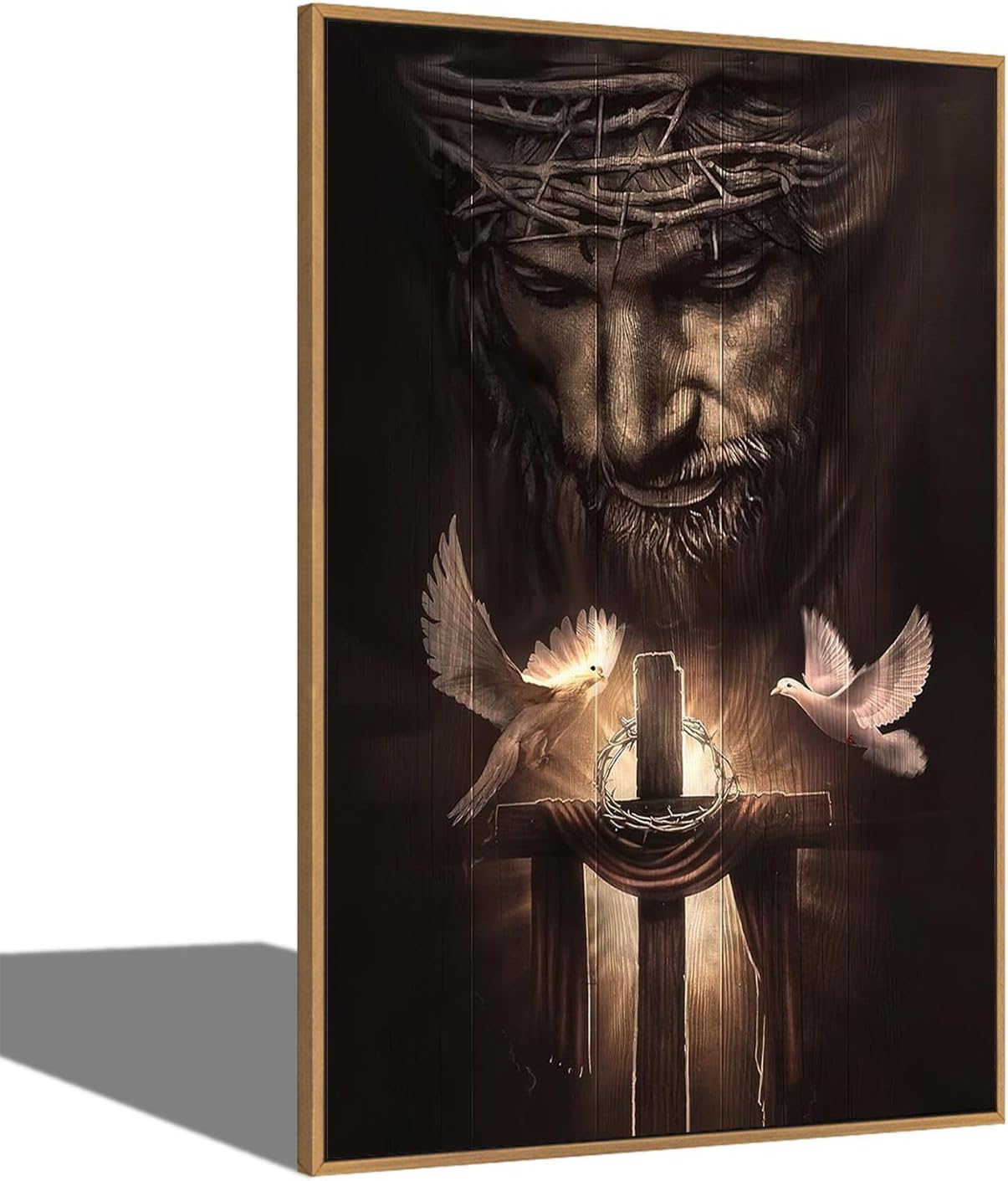 Black Canvas Wall Art — 28" — black JESUS 01