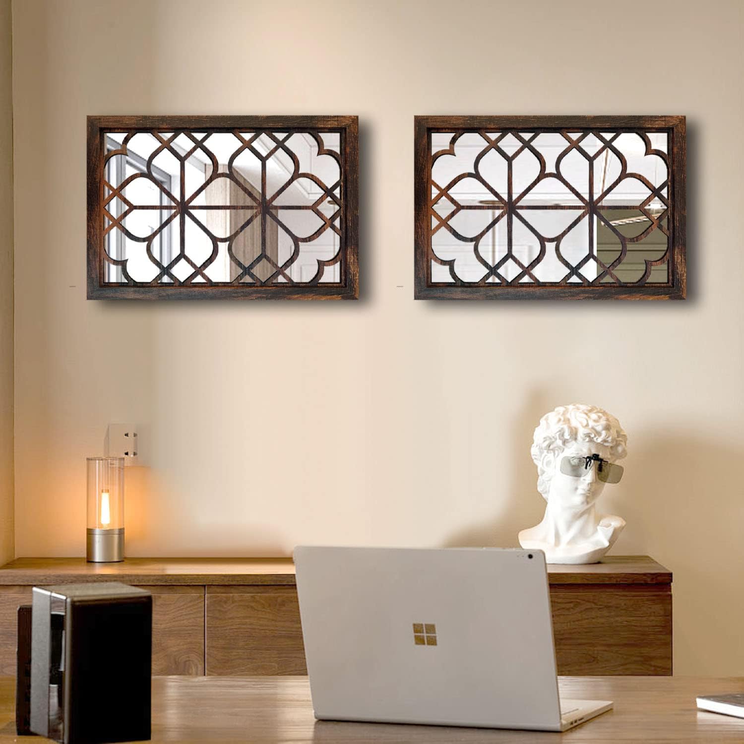 Rectangular Farmhouse Black Wall Mirror — 15" - View 2