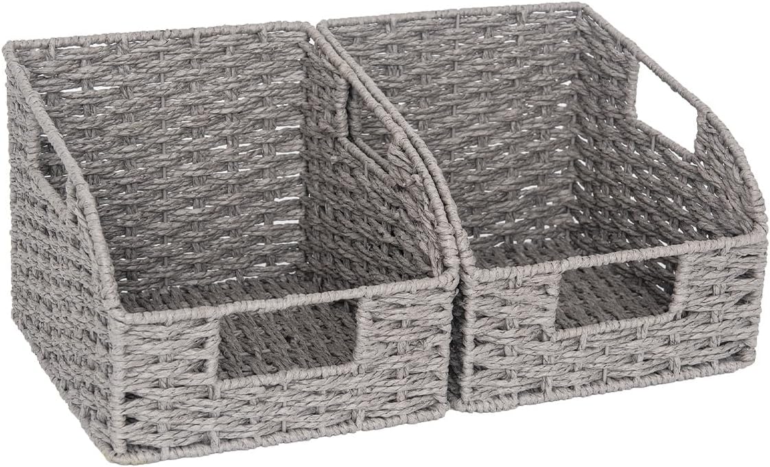 Handwoven Boho Beige Storage Basket — 10" — 2x 8½"L x 10"W x 7½"H