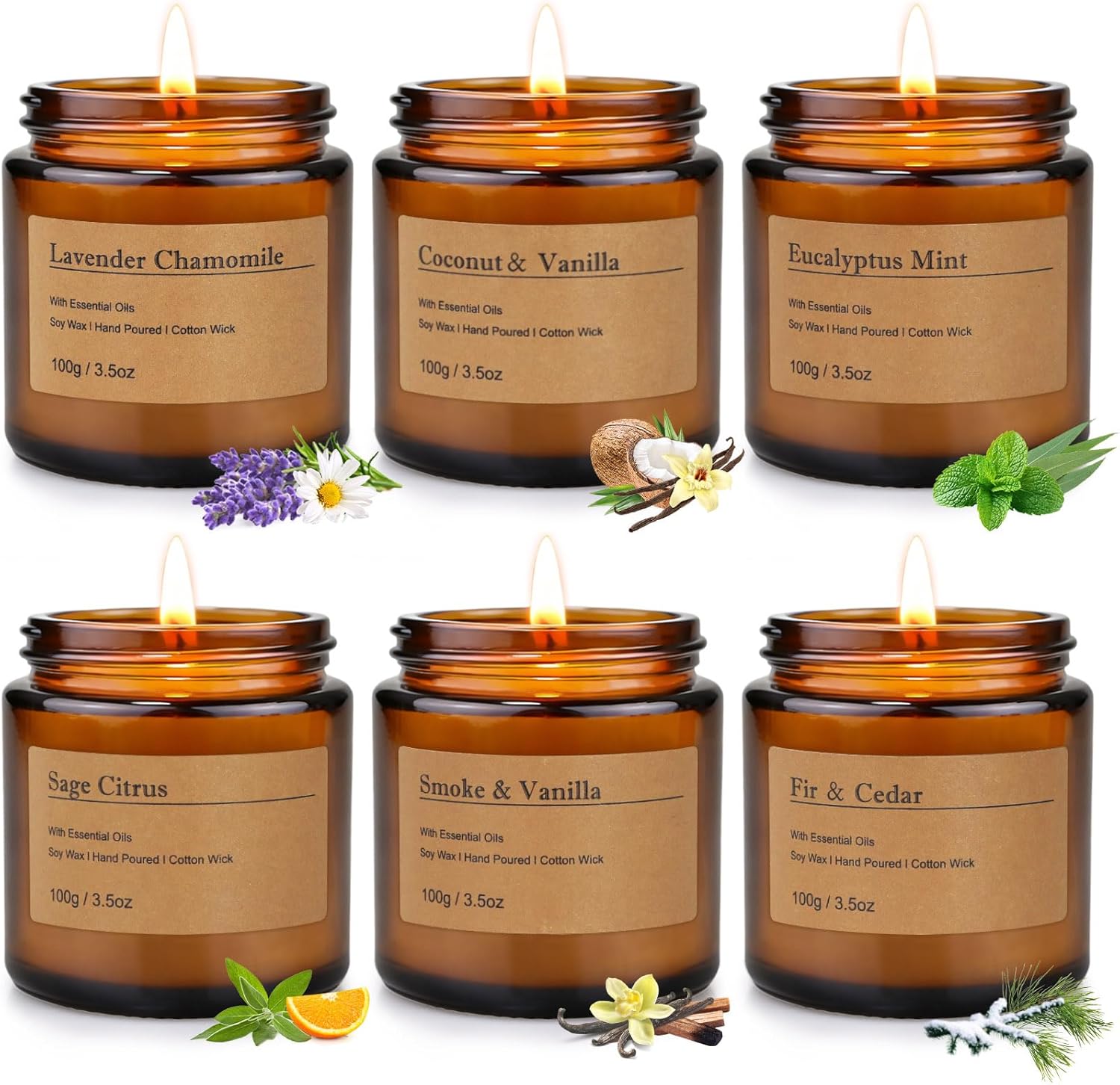 Scented Green Candle — Chamomile/Eucalyptus Mint