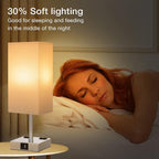 Dimmable Beige Bedside Lamp — Set of 2 - View 7