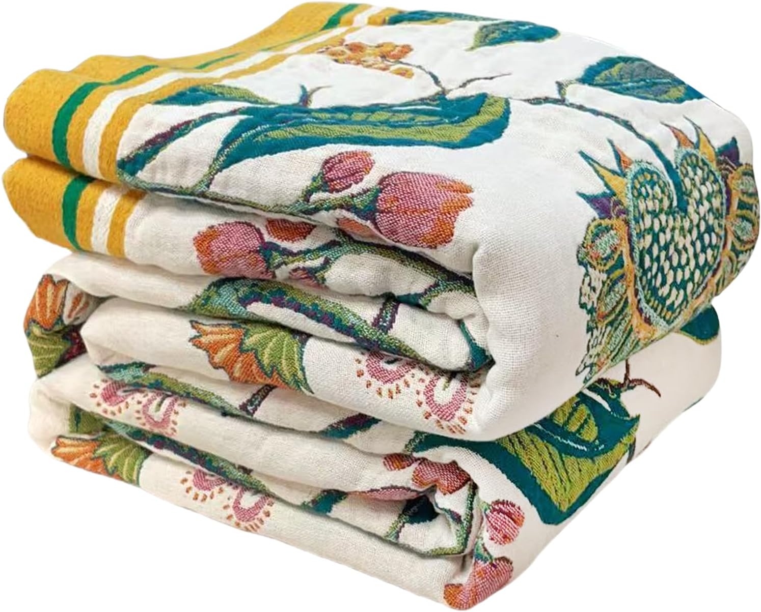 Chenille Boho Black Throw Pillow — 60" — Flower-bird