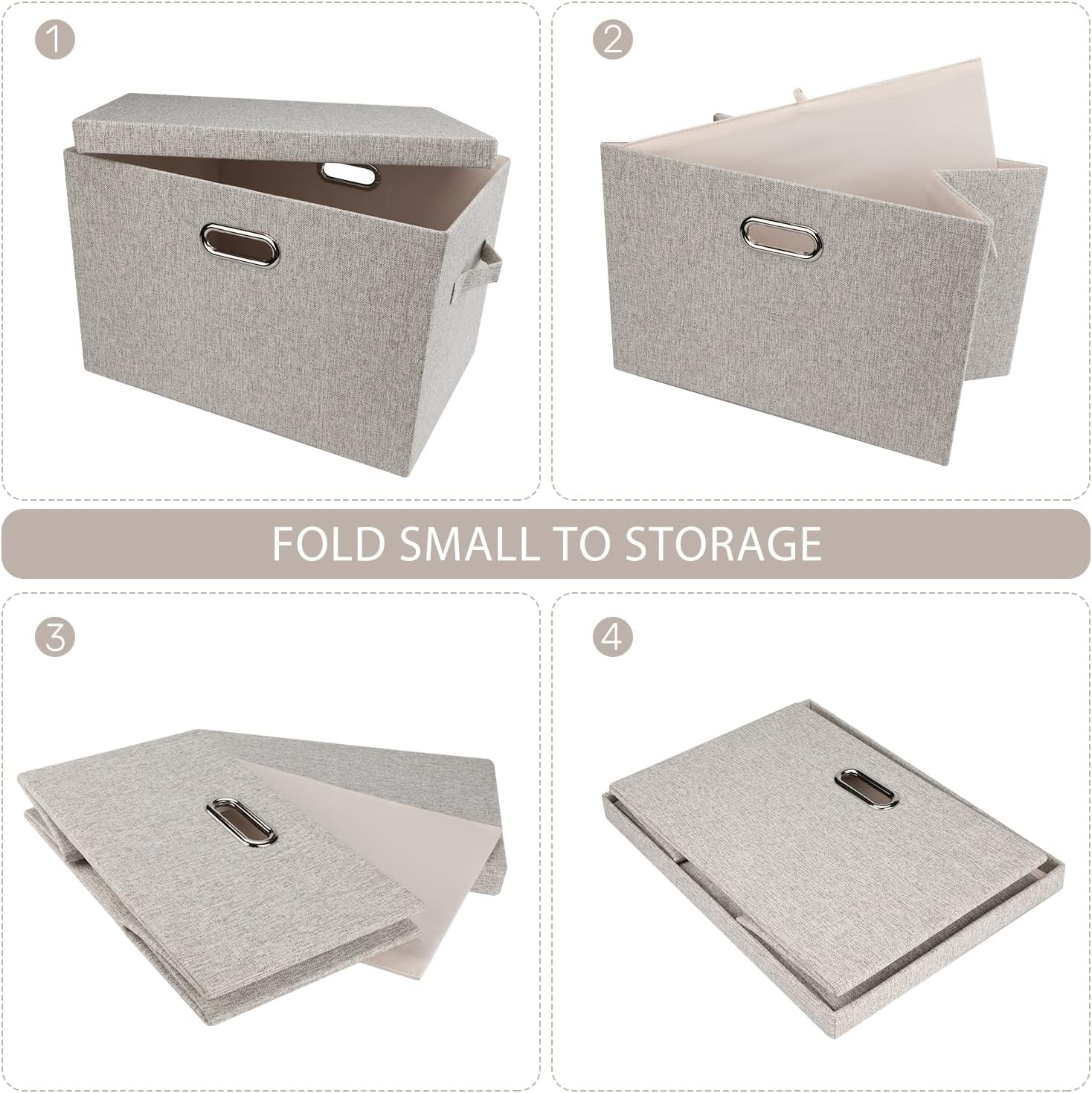 Linen Beige Storage Bin — 6x11 - View 4