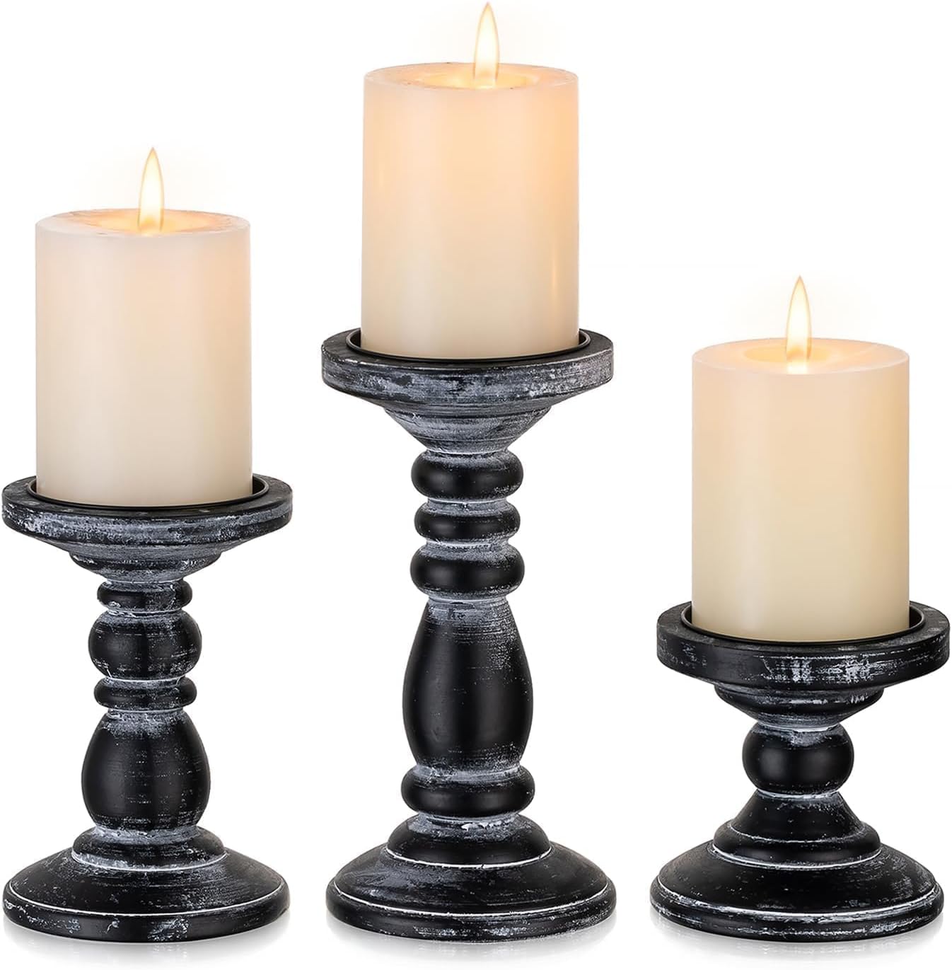 Farmhouse Black Pillar Candle — 5.9" — Black