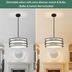 Farmhouse Black Chandelier — 3-Light - View 5