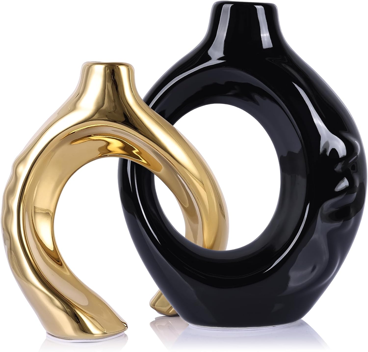Boho Black Vase — Black and Gold
