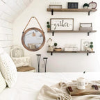 Round Farmhouse Wood Mirror — 16.2" - View 2