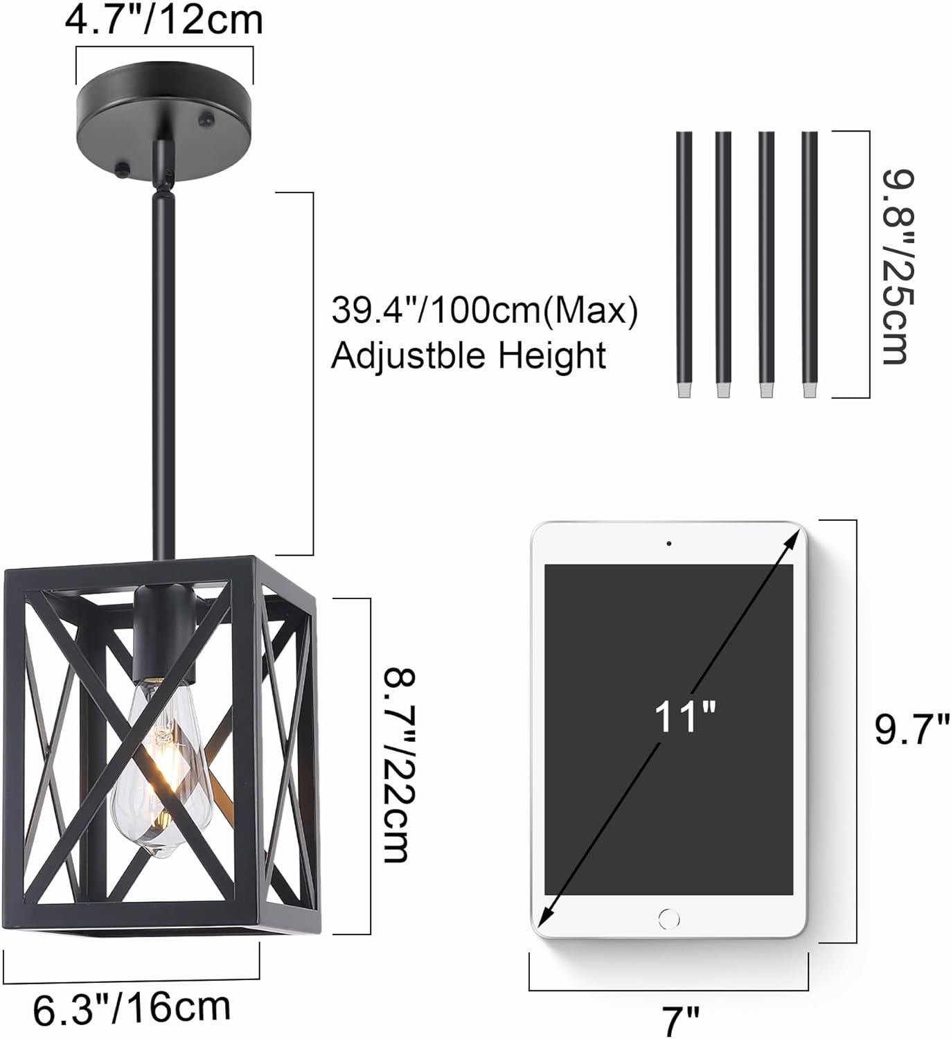 Farmhouse Metal Candle — 1-Light - View 3