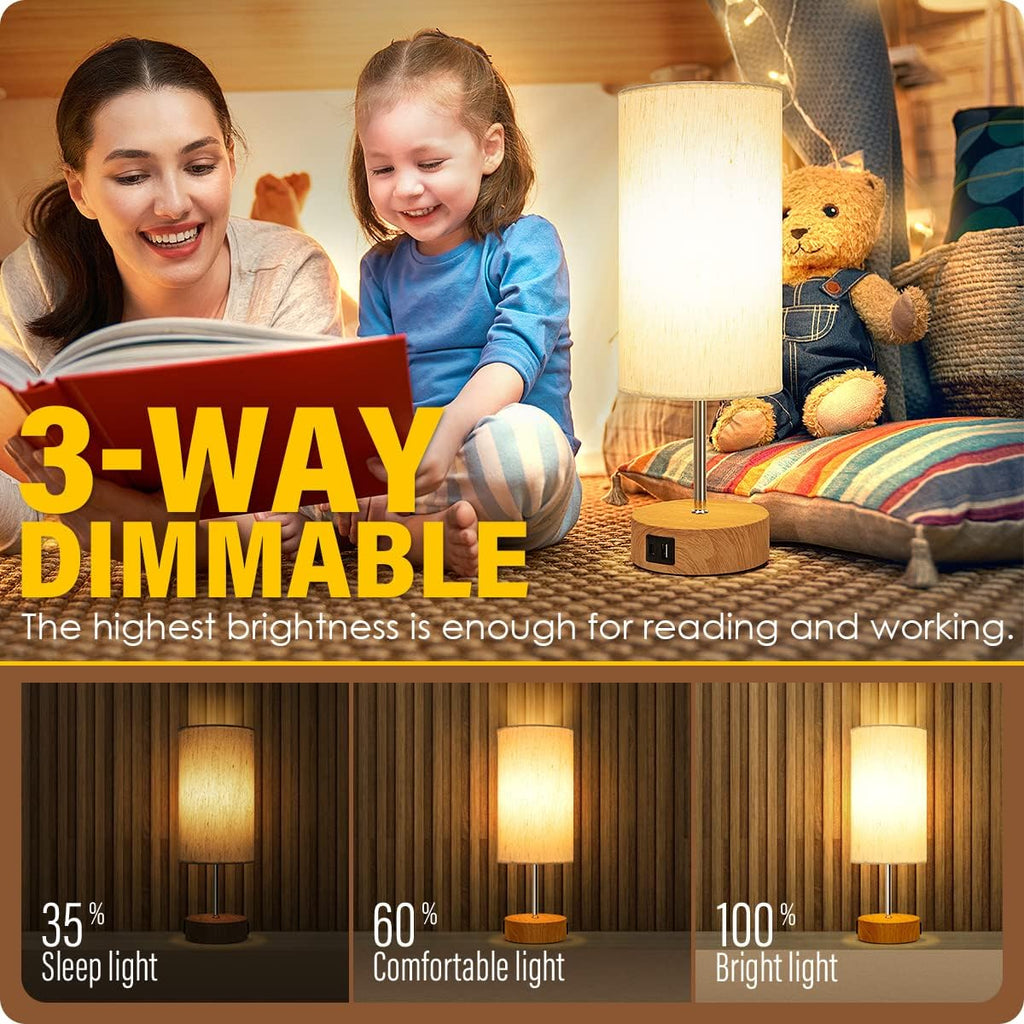 Dimmable Black Bedside Lamp - View 2