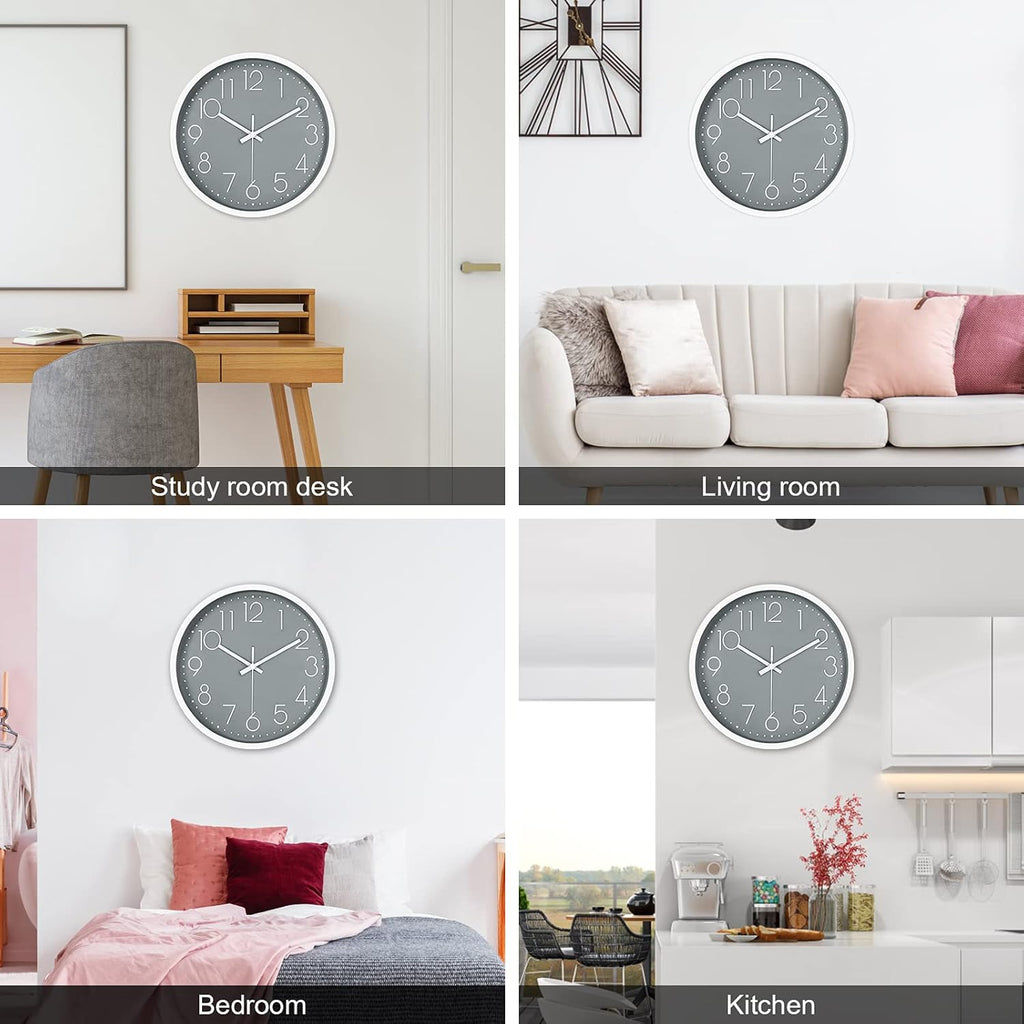 Battery Operated Grey Wall Clock - View 7