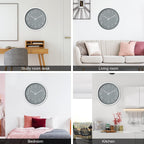 Battery Operated Grey Wall Clock - View 7