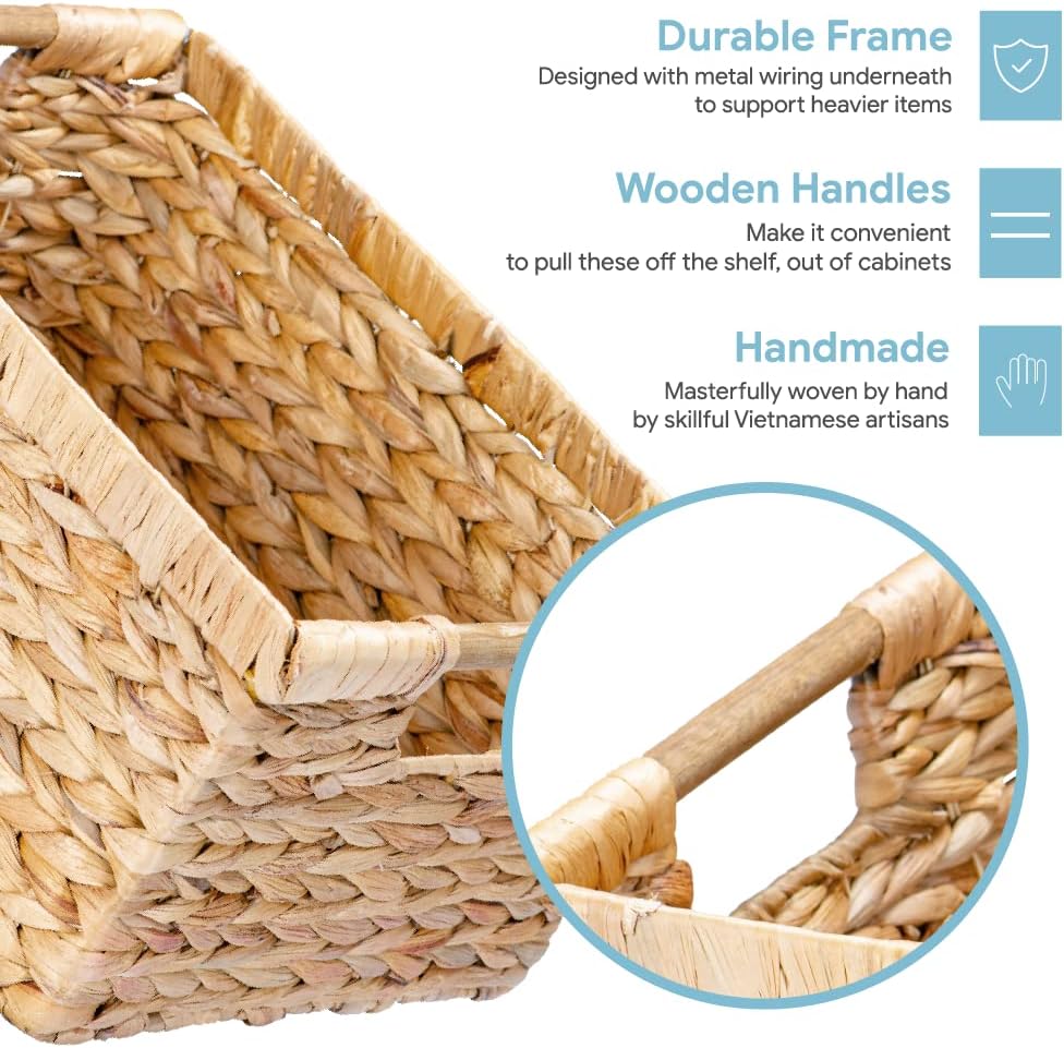 Rectangular Beige Basket — 14.5" - View 3