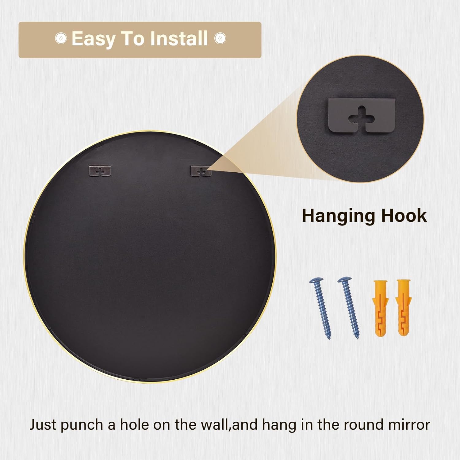 Luxe Black Round Mirror — 30" - View 4