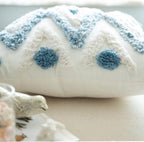 Tufted Boho Blue Throw Pillow Cover — 18" - View 2