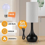 Dimmable Black Bedside Lamp - View 5