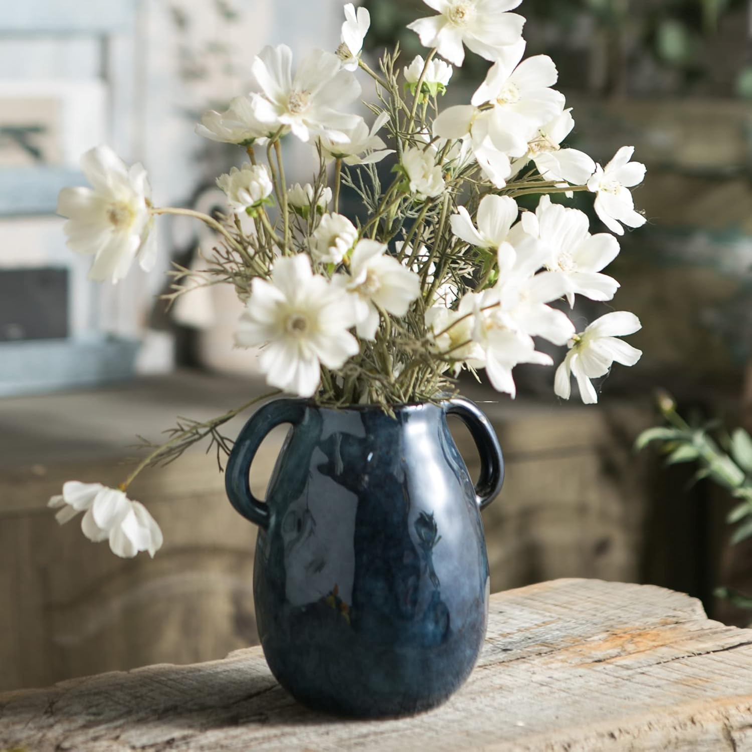 Farmhouse Black Flower Vase — 7" - View 8