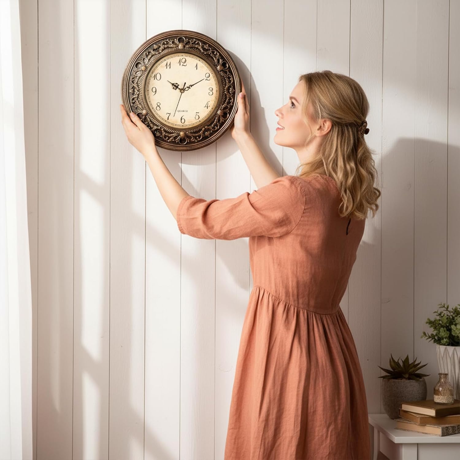Battery Operated Mid-Century Wall Clock — 13" - View 4