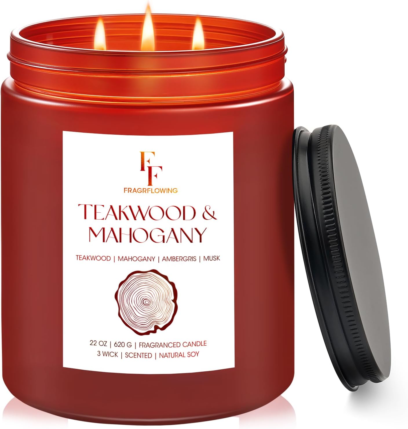 Soy Wax Scented Candle — Teakwood & Mahogany