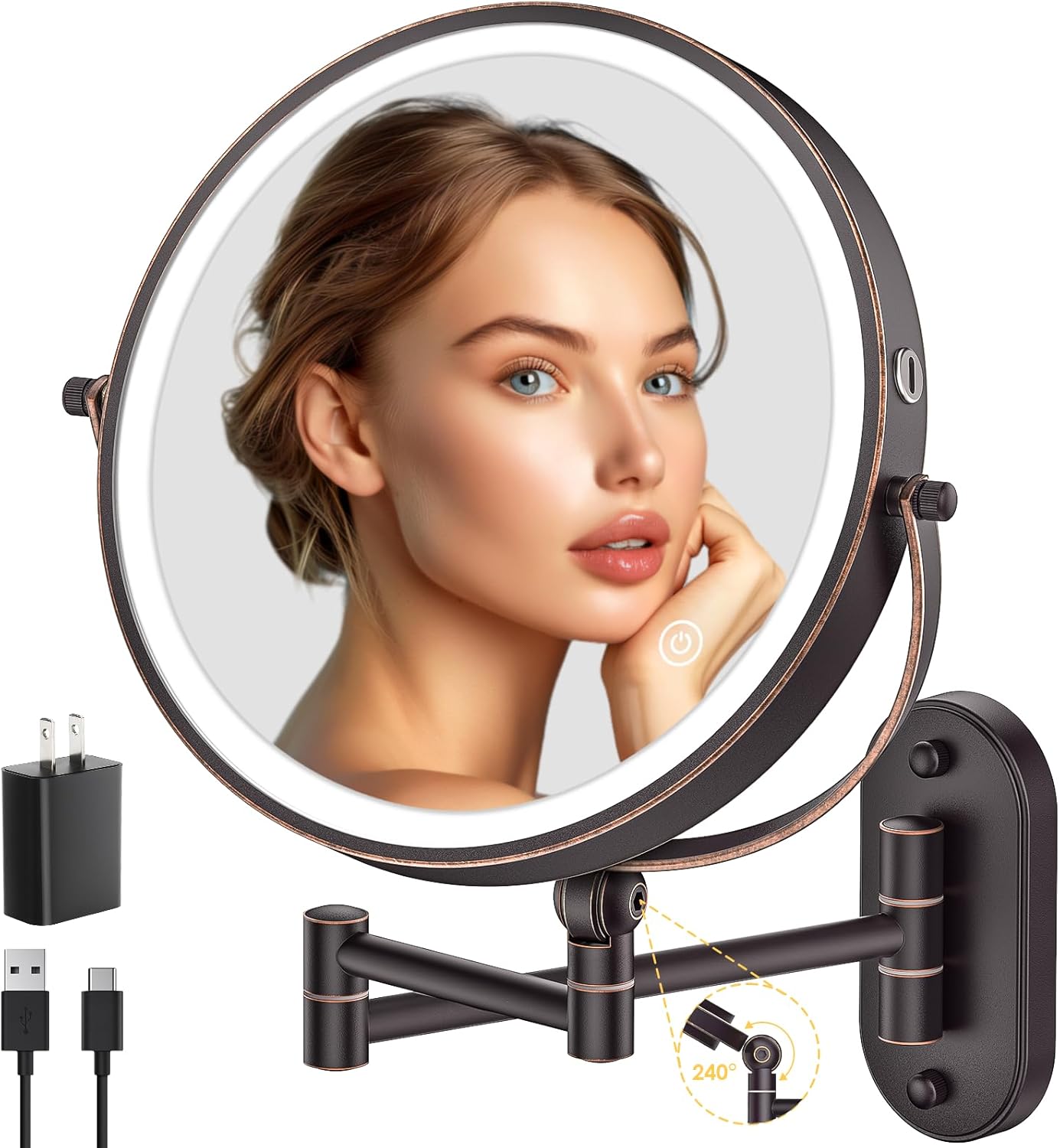Rechargeable Black Mirror — 9" — Bronze