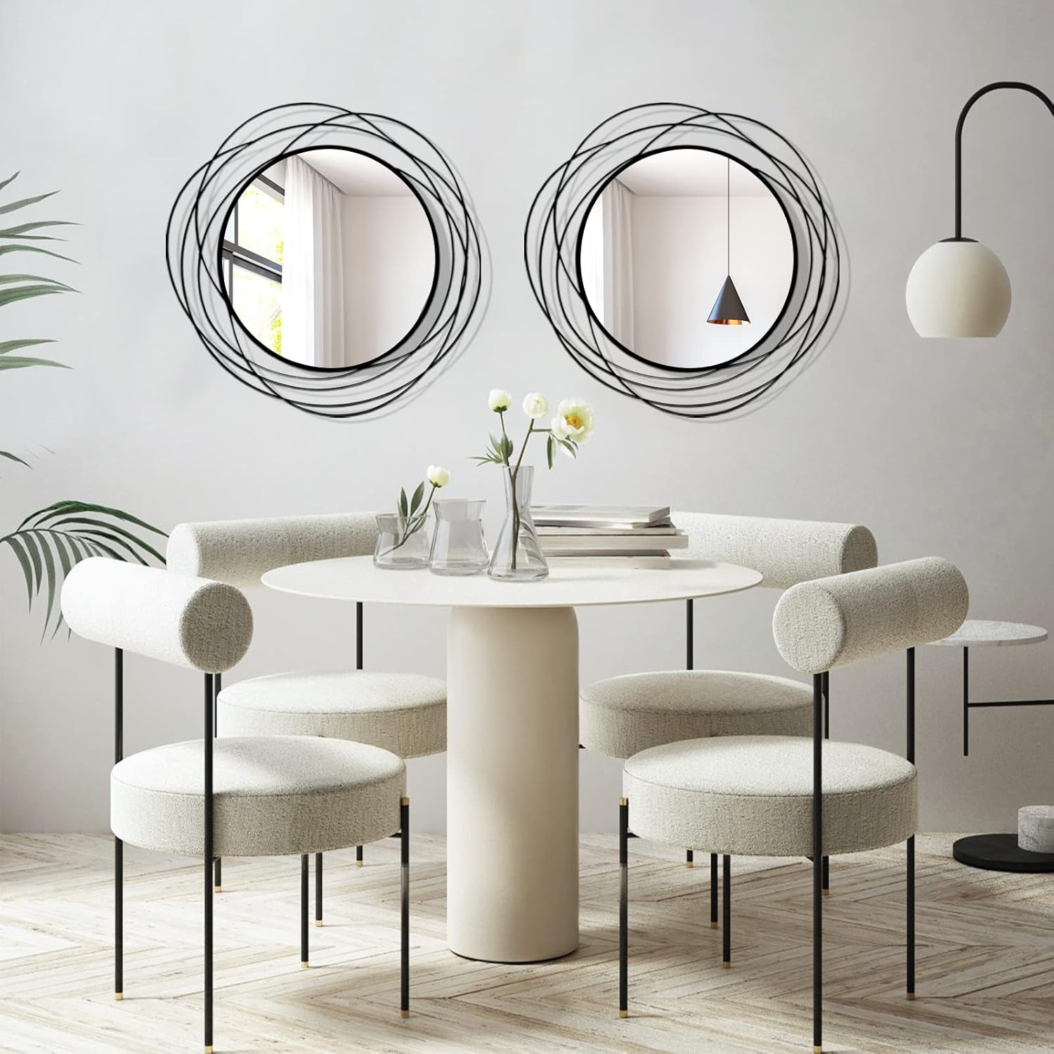 Round Black Wall Mirror — 20" - View 6
