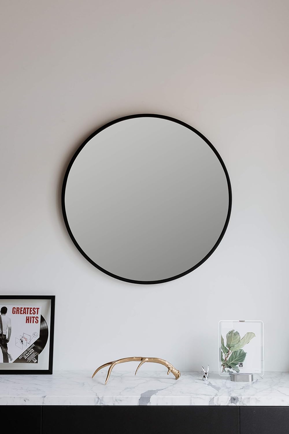 Round Modern Beige Wall Mirror — 37" - View 16