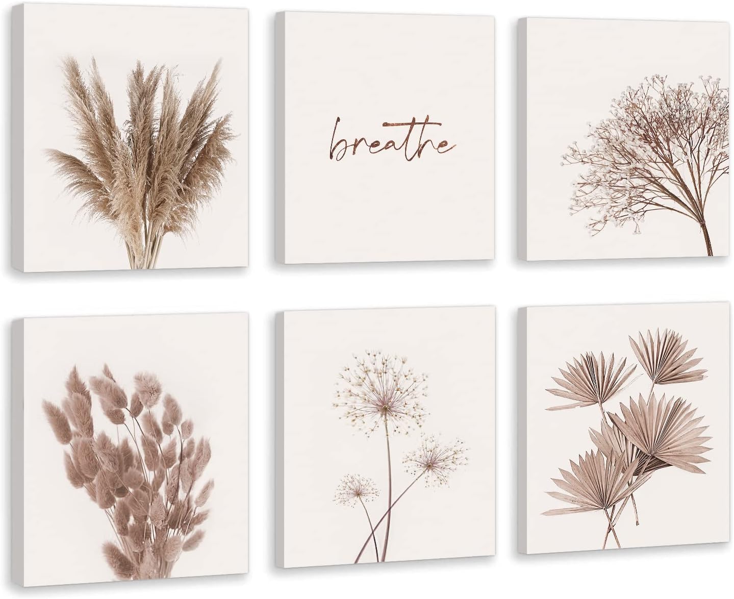 Framed Metal Wall Art — 6" — Dried floral theme B - 8x10 inches