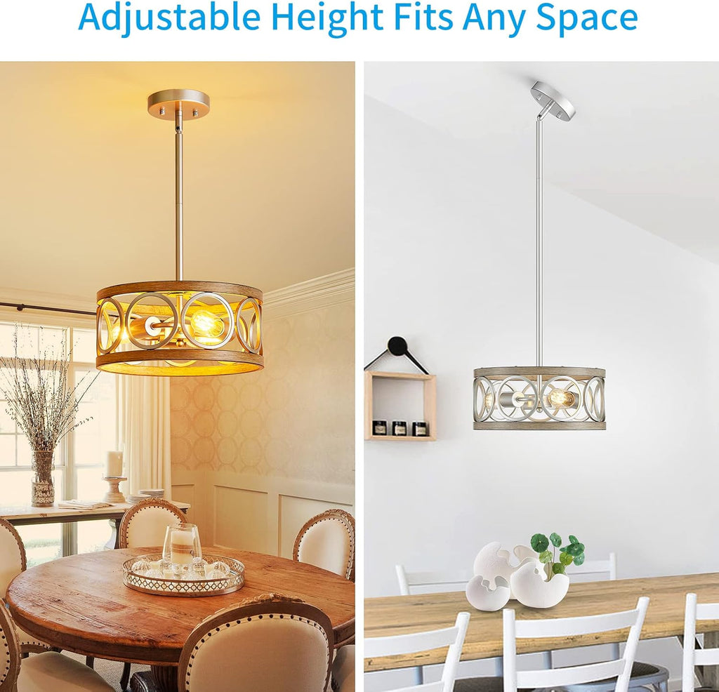 Adjustable Farmhouse Black Chandelier — 3-Light - View 6