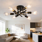 Farmhouse Black Chandelier — 6-Light