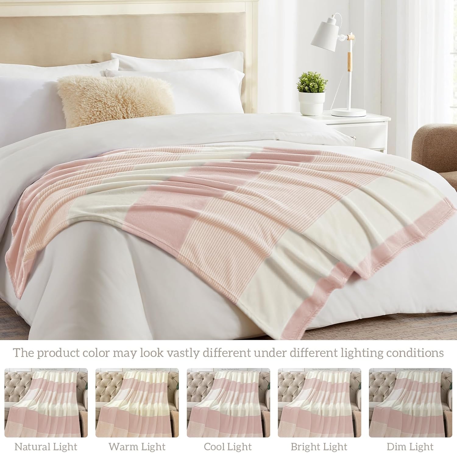 Beige Throw Pillow — 60" - View 5