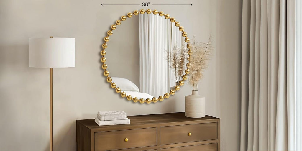 Luxe Black Round Mirror — 36" - View 2