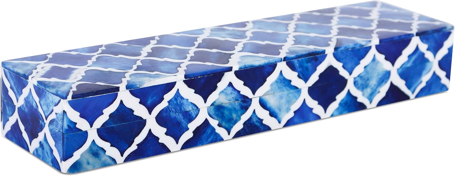 Vintage Boho Blue Storage Basket — 5" — MUMTAZ-BLUE