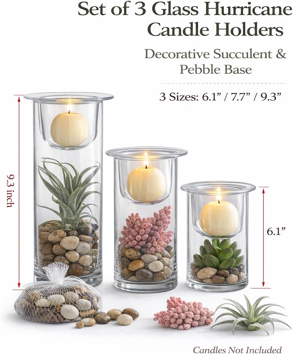 Glass Candle — Set of 3 - View 5