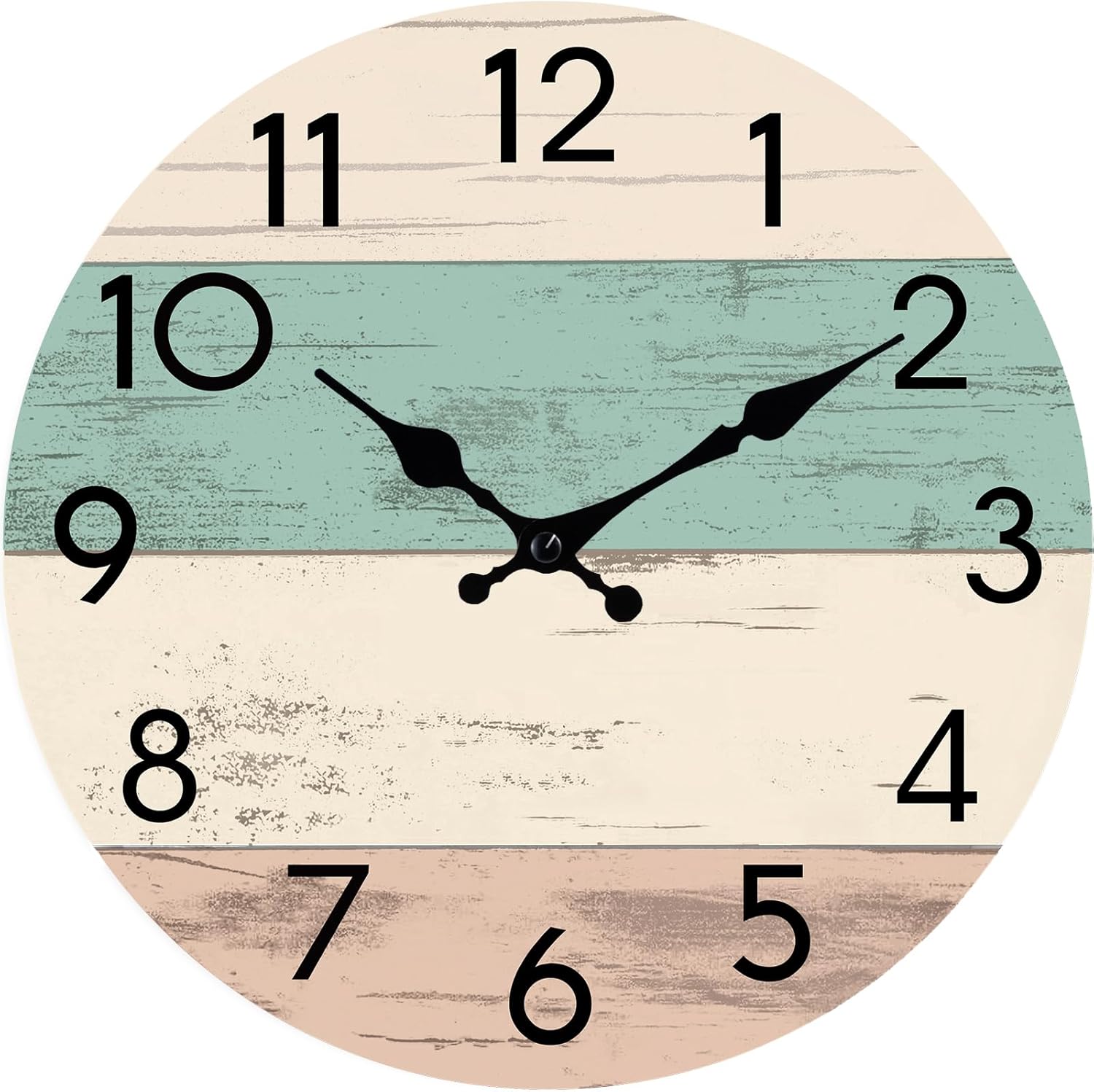 Battery Operated Farmhouse Blue Wall Clock — 8" — G_green