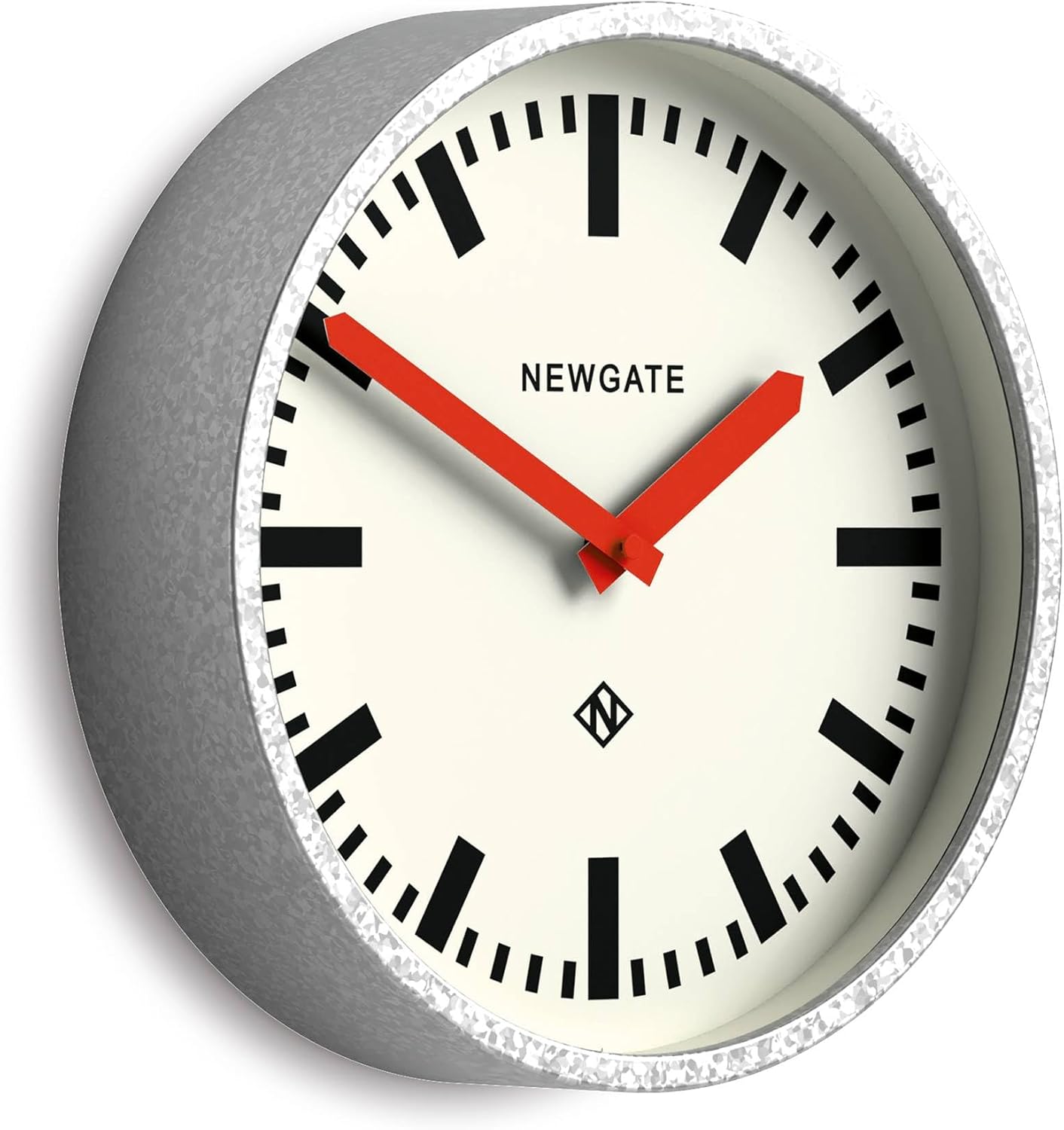 Vintage Mid-Century Black Wall Clock — 12" — Red