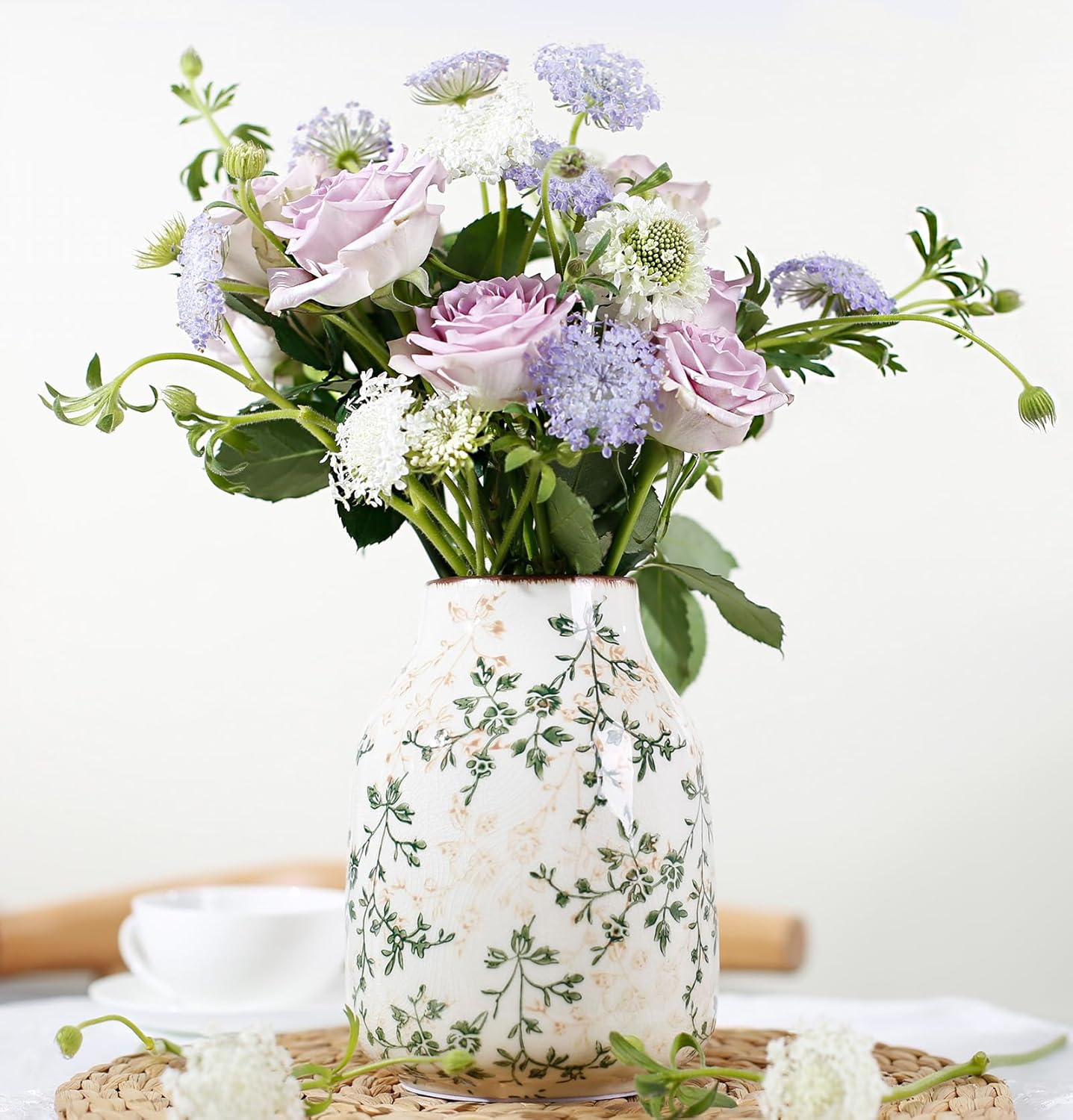 Vintage Farmhouse Ceramic Vase — 7" - View 5