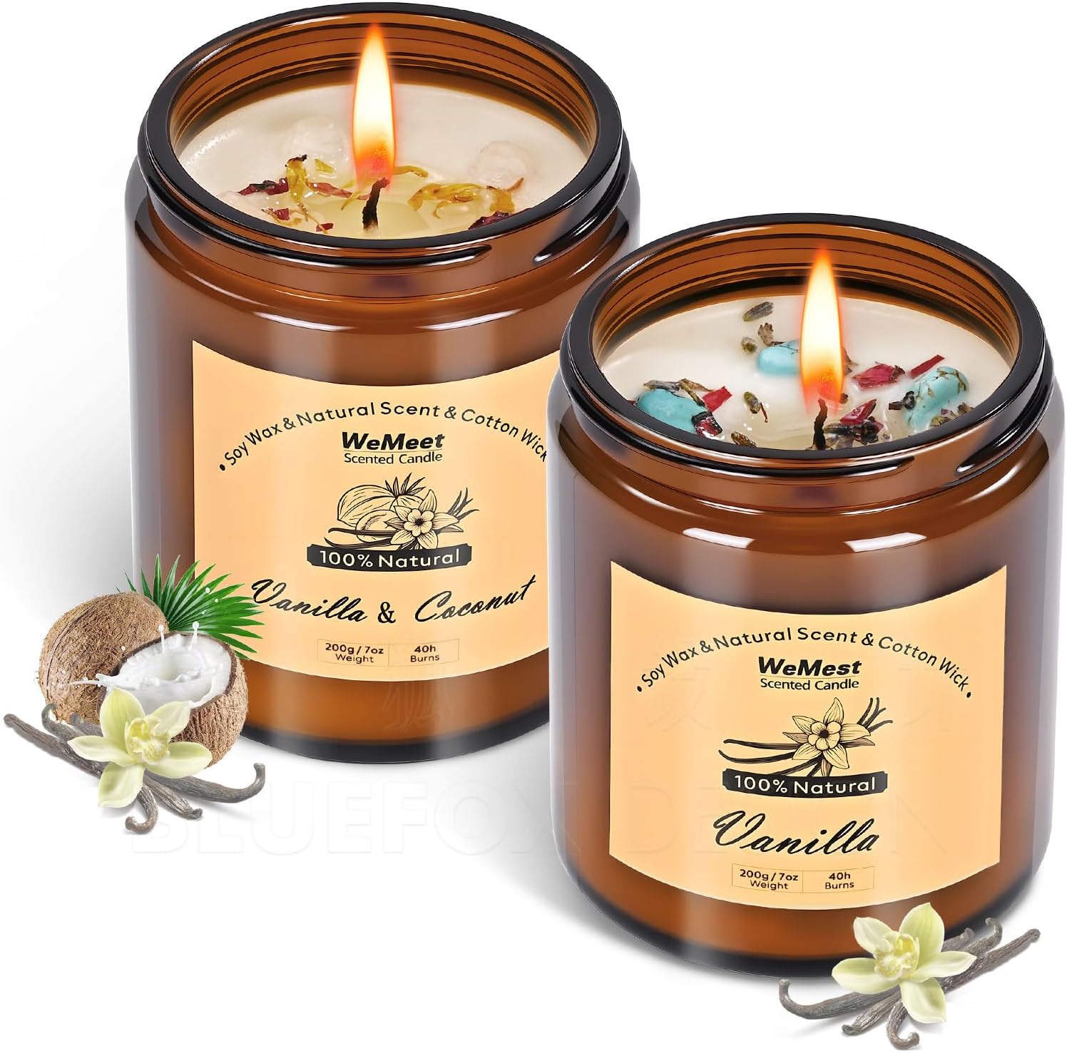 Luxe Purple Scented Candle — Vanilla Candle(2 Pack)