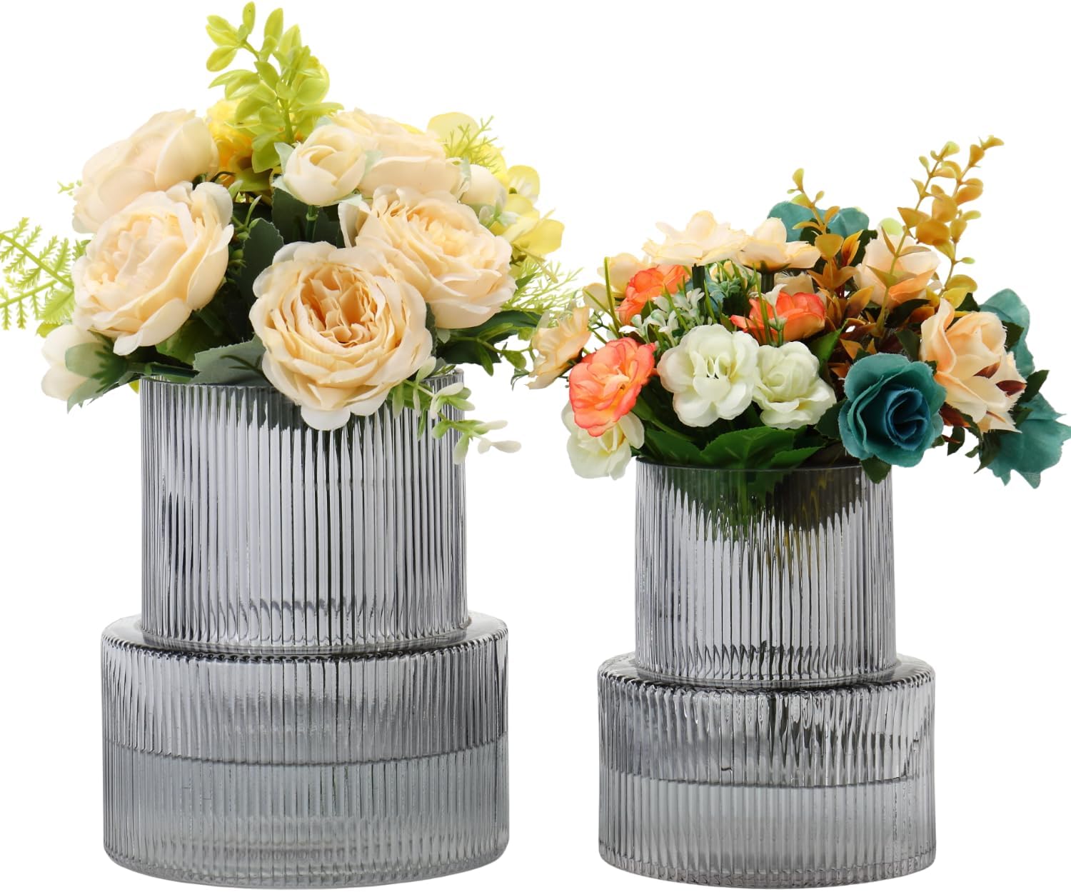 Modern Black Flower Vase — 5" — Gray