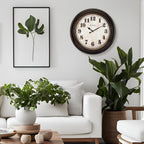 Battery-Operated Farmhouse Black Wall Clock — 24" - View 7