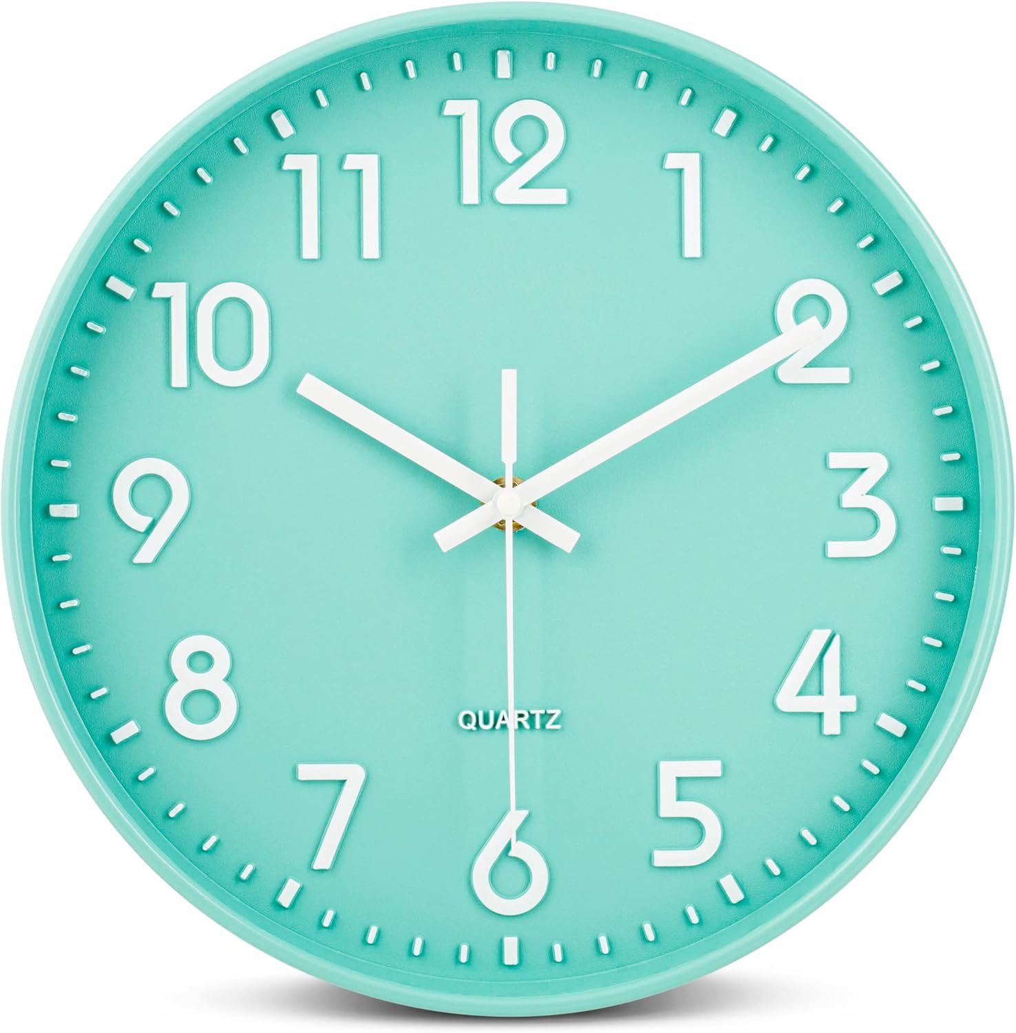 Battery Operated Wall Clock — 10" — 10 Inch Sea Green