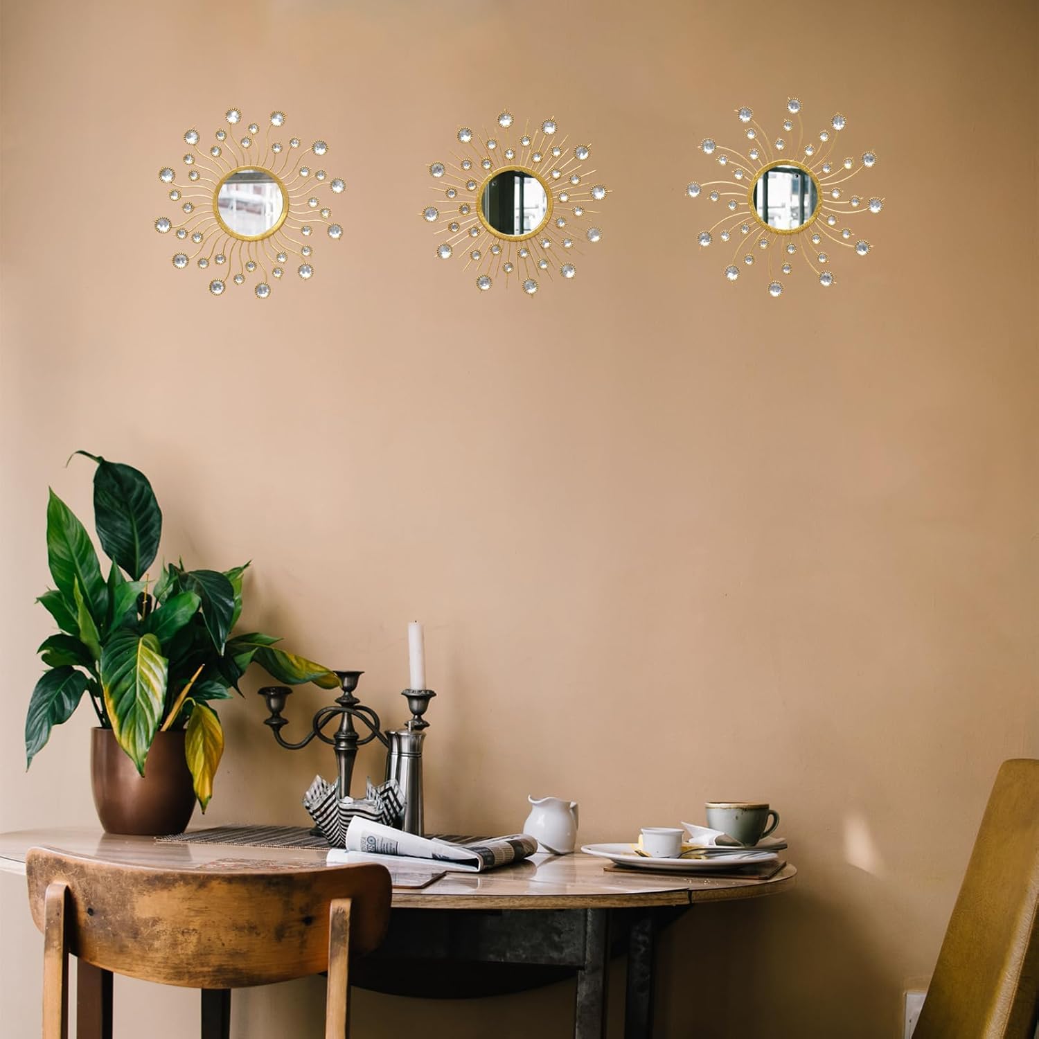 Boho Metal Wall Mirror — Set of 3 - View 4