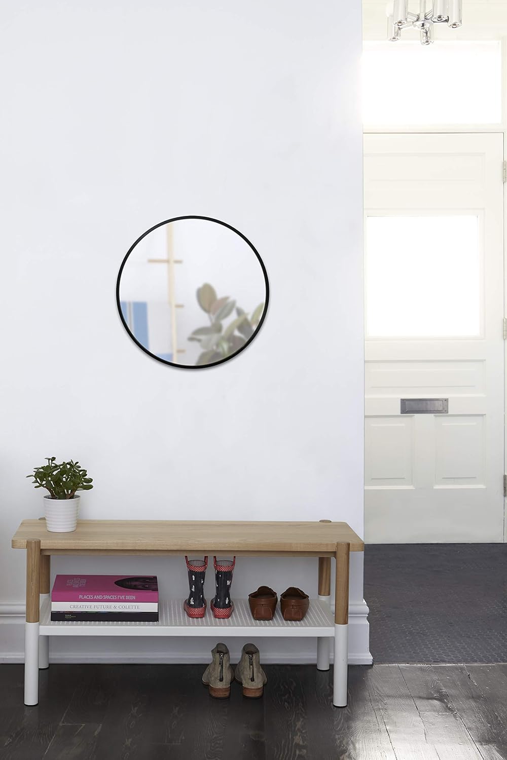 Round Modern Beige Wall Mirror — 24" - View 7